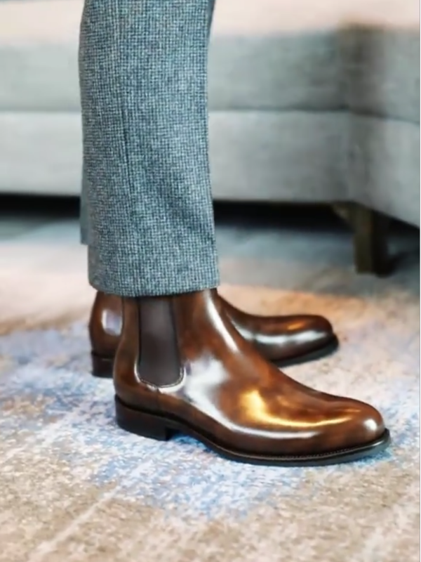 Mens Handmade Natural Leather High Quality Genuine Leather Boots