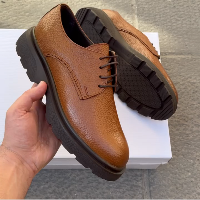 Casual business thick-soled wear-resistant leather shoes