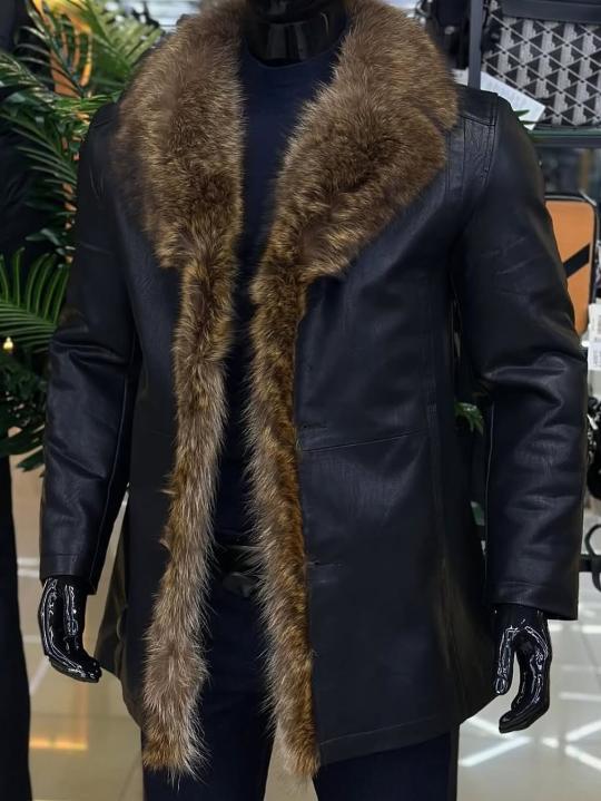 Men's fur coats Genuine leather fox fur thick coat