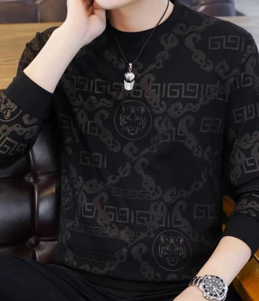 【🎉buy 2 Items get 5% off+free shipping】Men's crew neck jacquard sweatshirt casual warm top