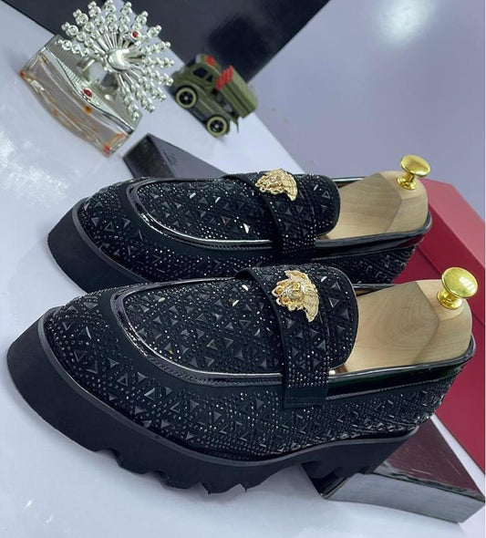 【50%OFF+ FREE SHIPPING】Men's new rhinestone slip-on loafers