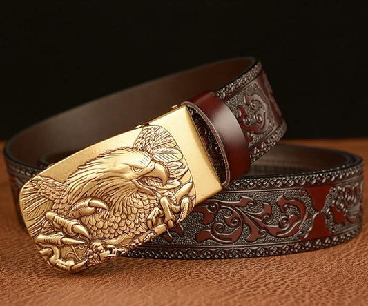 【50%OFF+ FREE SHIPPING】Men's Cowhide Vintage Engraved Eagle Belt