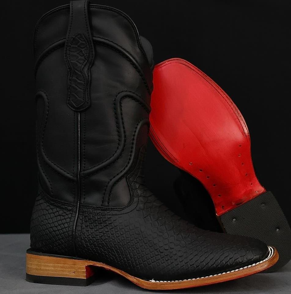 【Free shipping on orders over $69, 50% off sitewide】Men's Matte Black Leather Boots