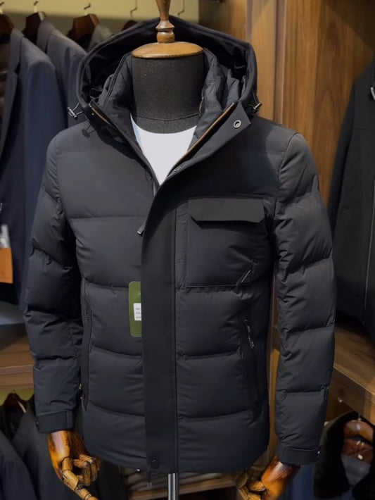 【🎉50%OFF+ FREE SHIPPING】Men's Casual Winter Duck Down Thickened Waterproof Warm Hooded Jacket