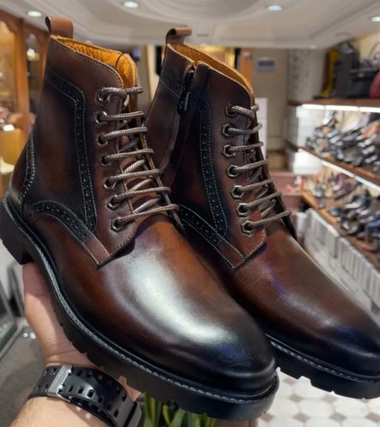 【50%OFF+ FREE SHIPPING】Men's genuine leather high top martin boots