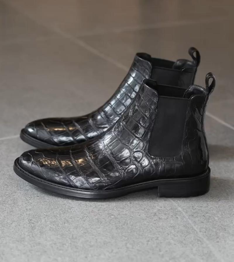 【🎉50% off+buy 2 free shipping】Men's Vintage Crocodile Chelsea Boots