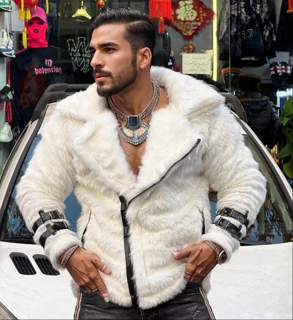 Men's new versatile casual lamb wool coat